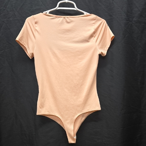 Vibrant Orange Short Sleeve Cut Out Bodysuit - Picture 13 of 15